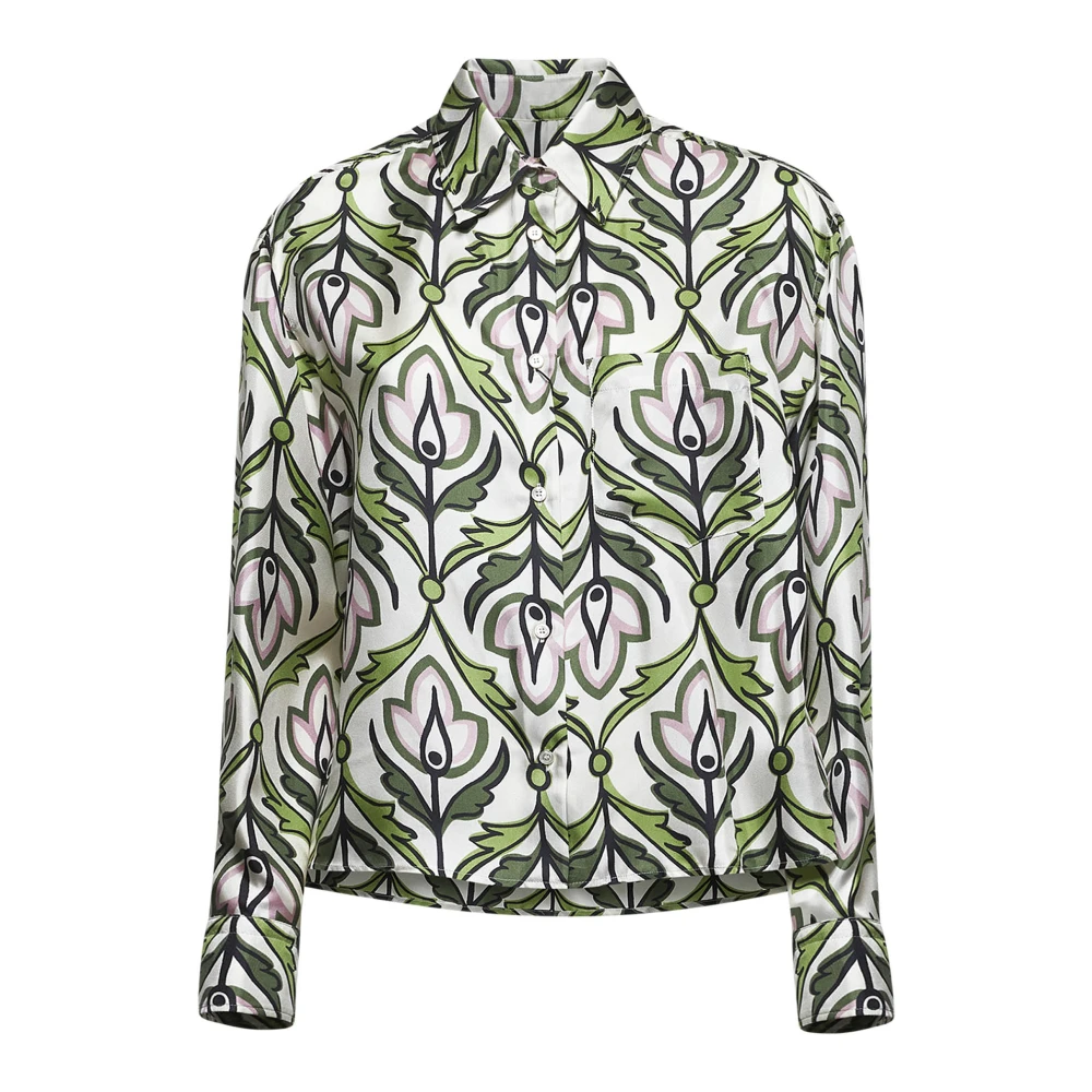 Max Mara Weekend Groen Asymmetrisch Geribbeld Shirt Multicolor Dames