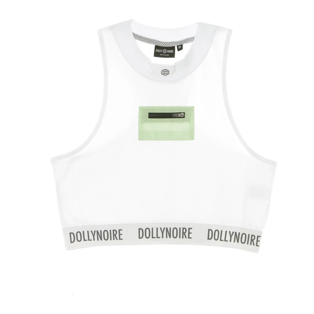 Dolly Noire Hoge hals zak top Wit Mint White Dames