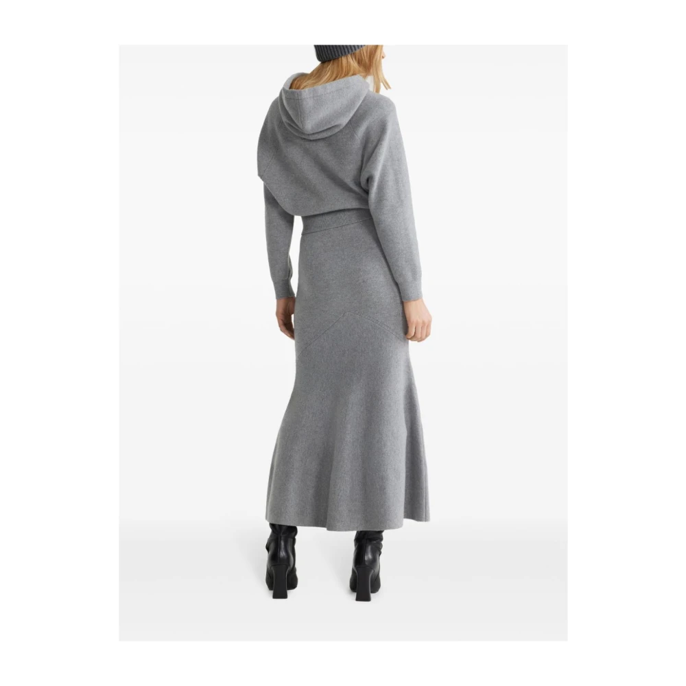 Patou Grijze Merinowol Hoodie Trui Gray Dames