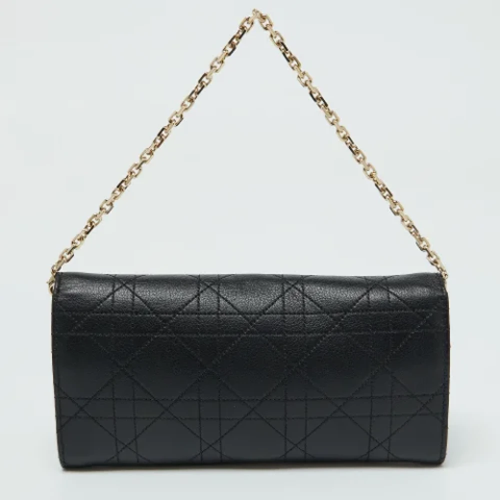 Dior Vintage Pre-owned Leather wallets Black Dames