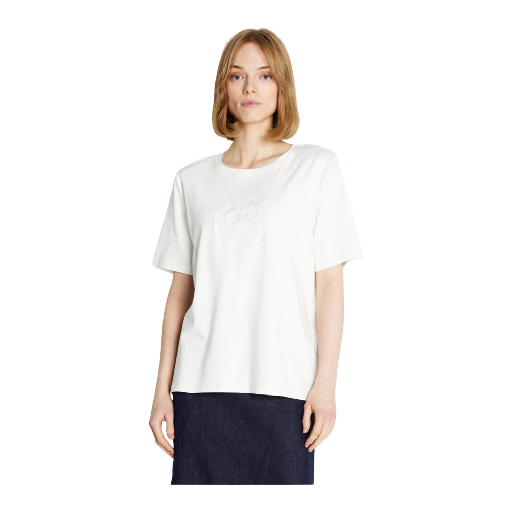RUE de Femme Delicate Geborduurde T-shirt Off White Dames
