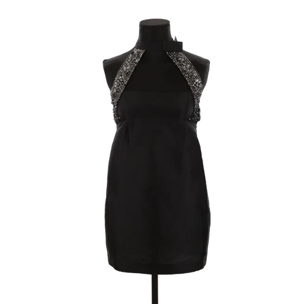 Gucci Vintage Pre-owned Silk dresses Black Dames