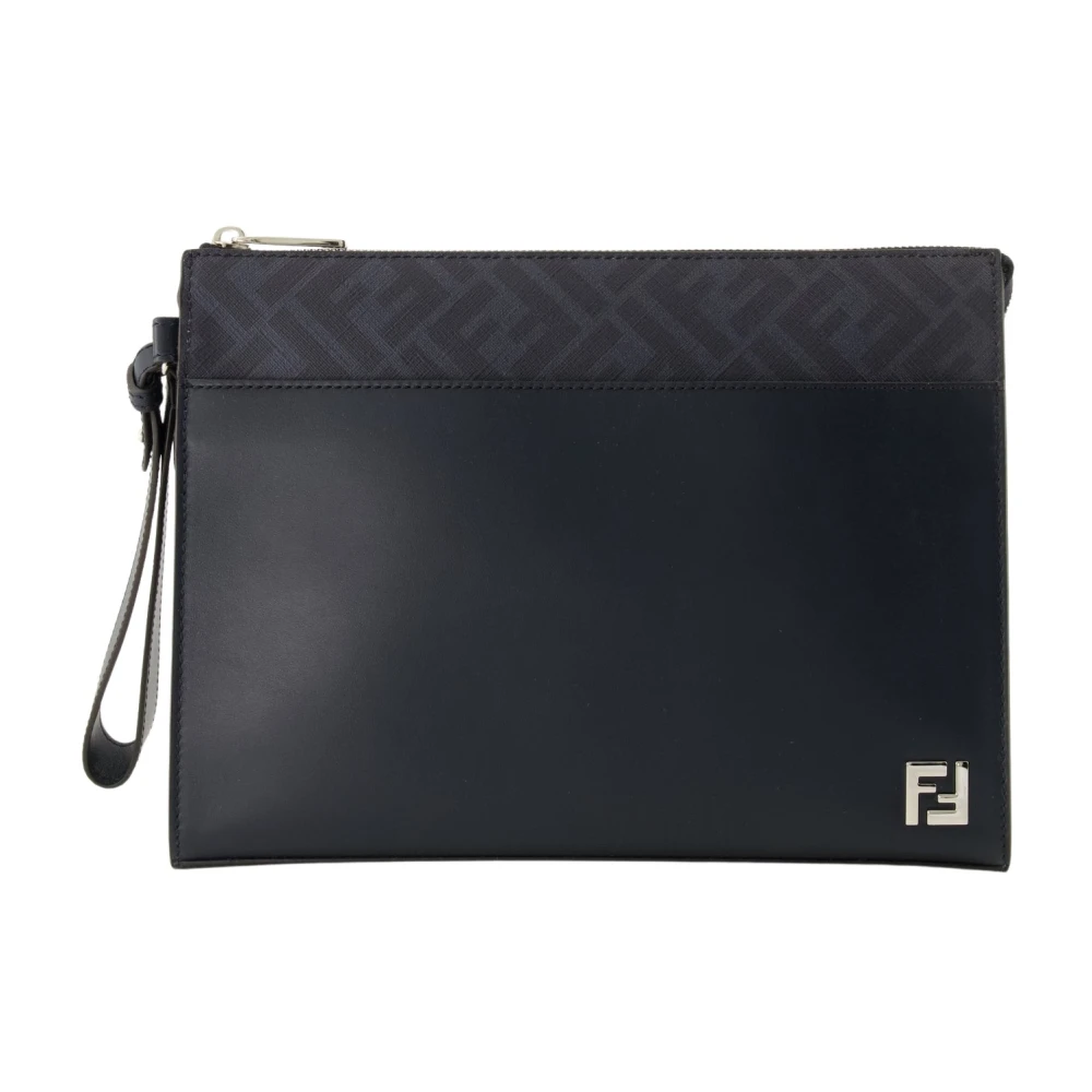 Fendi Herren Blau Ff Squared Clutch