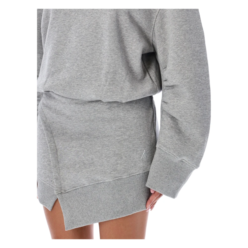 The Attico Gezellig Melange Grijs Fleece Mini Jurk Gray Dames