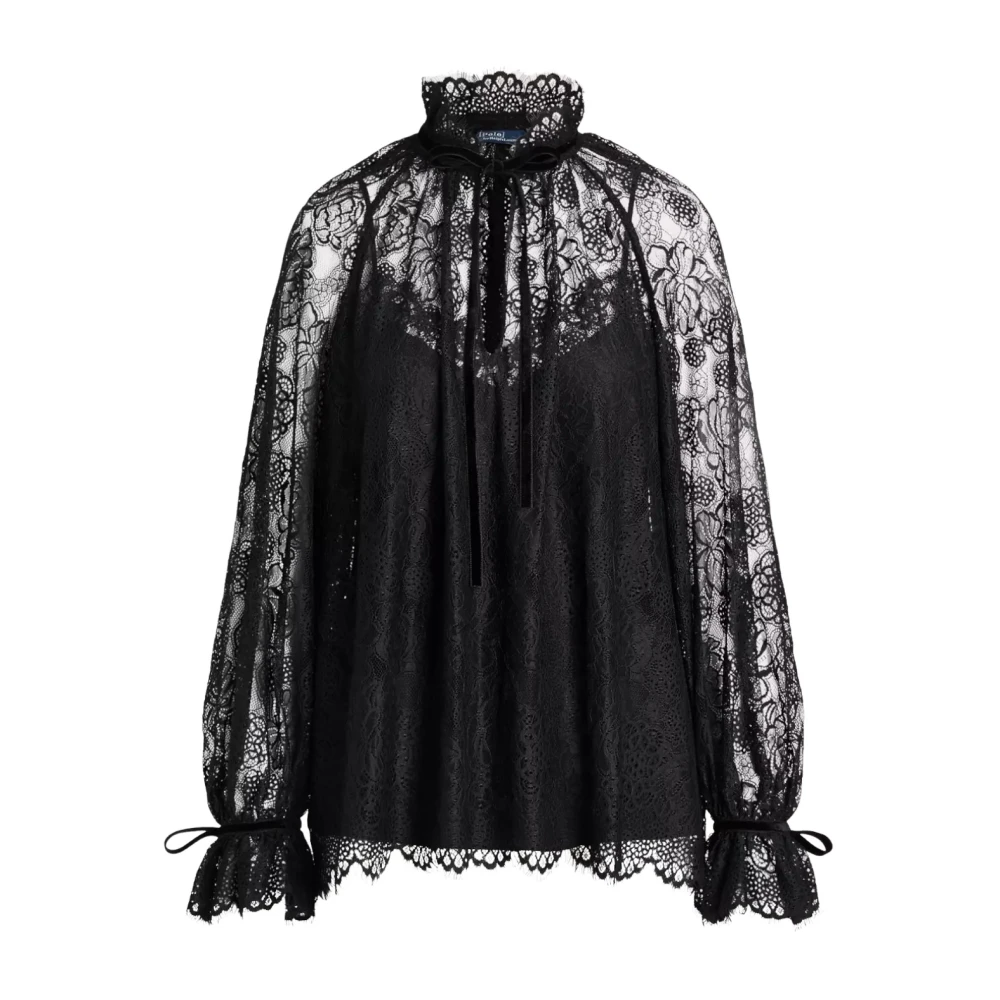 Ralph Lauren Lace Blouse Black Dames