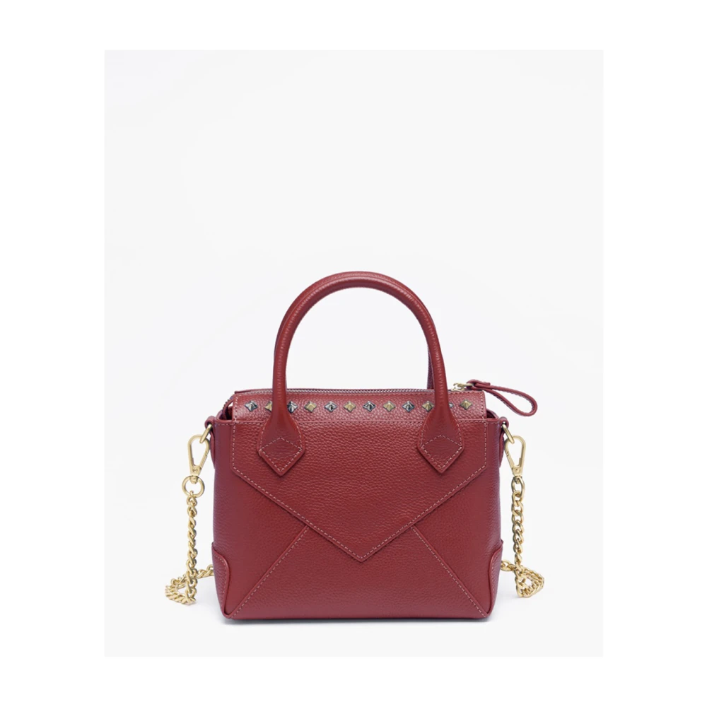 La Carrie Rode Frivole Kleine Leren Handtas met Studs Red Dames