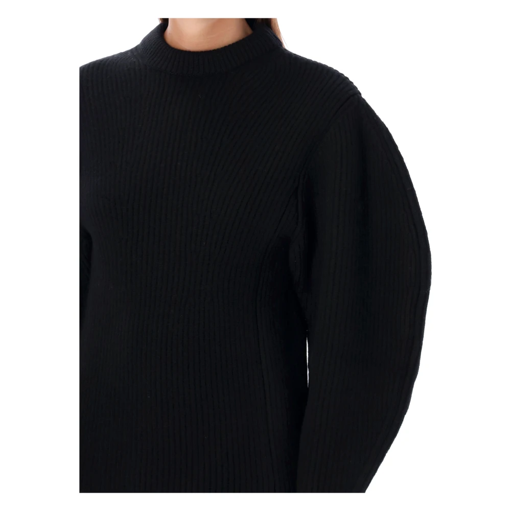 Jil Sander Zwarte Ballonmouw Gebreide Kleding Aw24 Black Dames