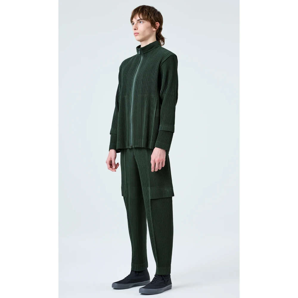 Issey Miyake Groene Cargo Plissé Broek Green Heren