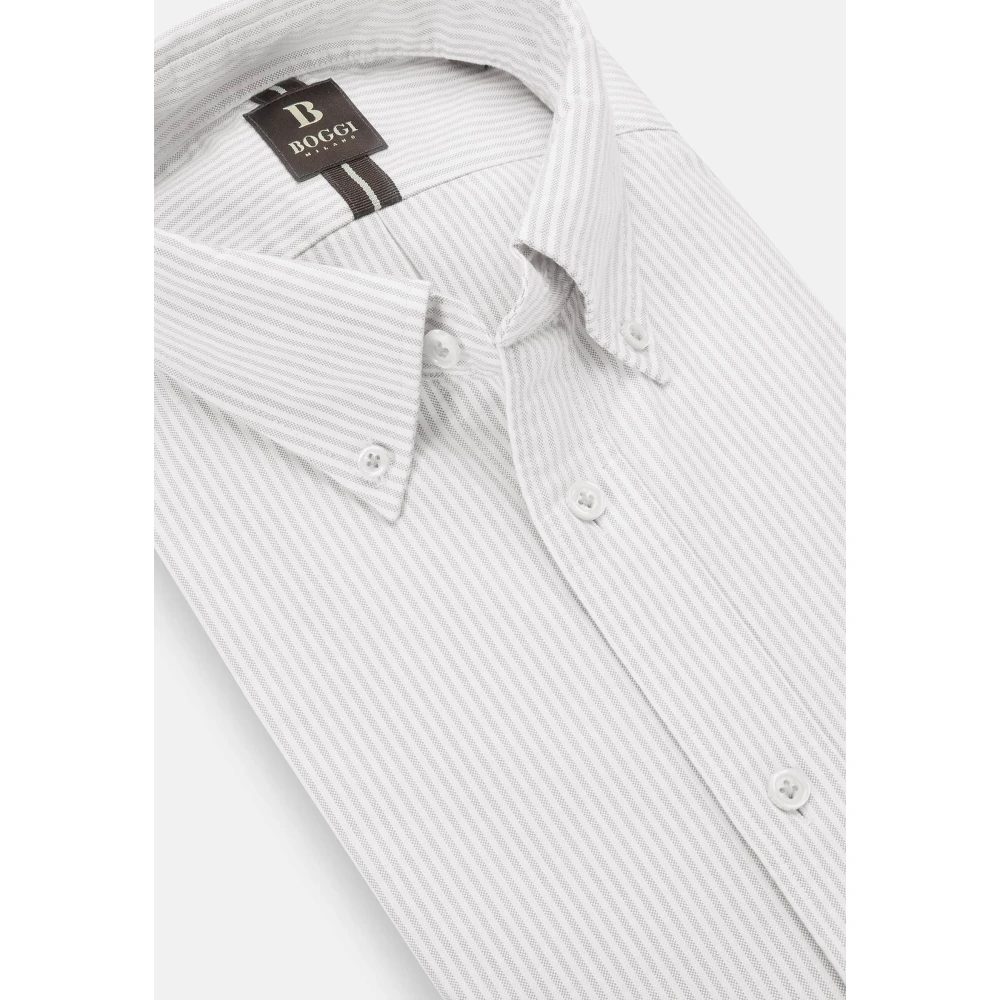 Boggi Milano Regular Fit Oxford Katoenen Overhemd Gray Heren