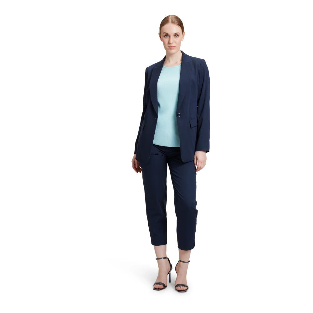 Betty & Co Geplooid blouse shirt Blue Dames