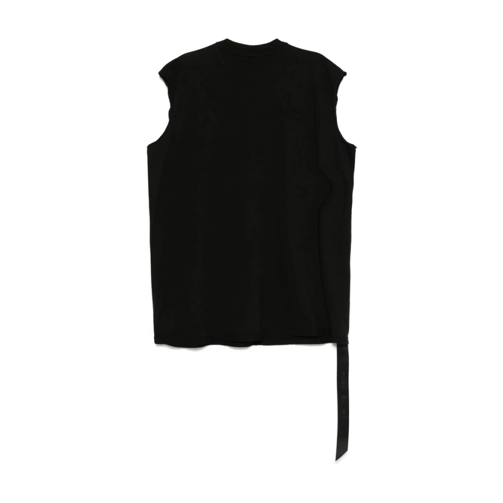 Rick Owens Zwarte Mouwloze Crew Neck T-shirt Black Heren