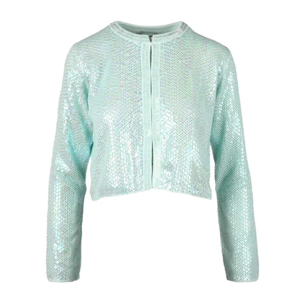 Twinset Kvinnors Aqua Cardigan Green, Dam