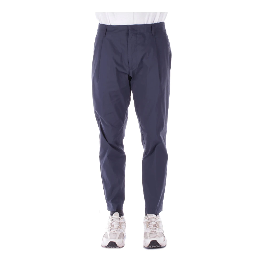 Dondup Blauwe Broek met Rits en Knoop Blue Heren
