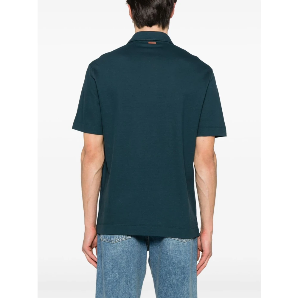 Ermenegildo Zegna Blauw Poloshirt met Borstzak Blue Heren