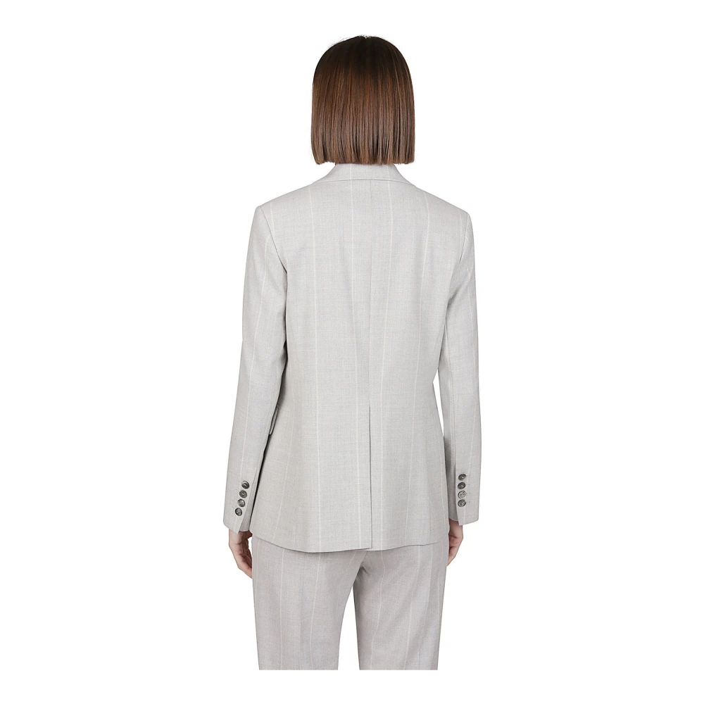 Eleventy Single-Breasted wollen jas Gray Dames