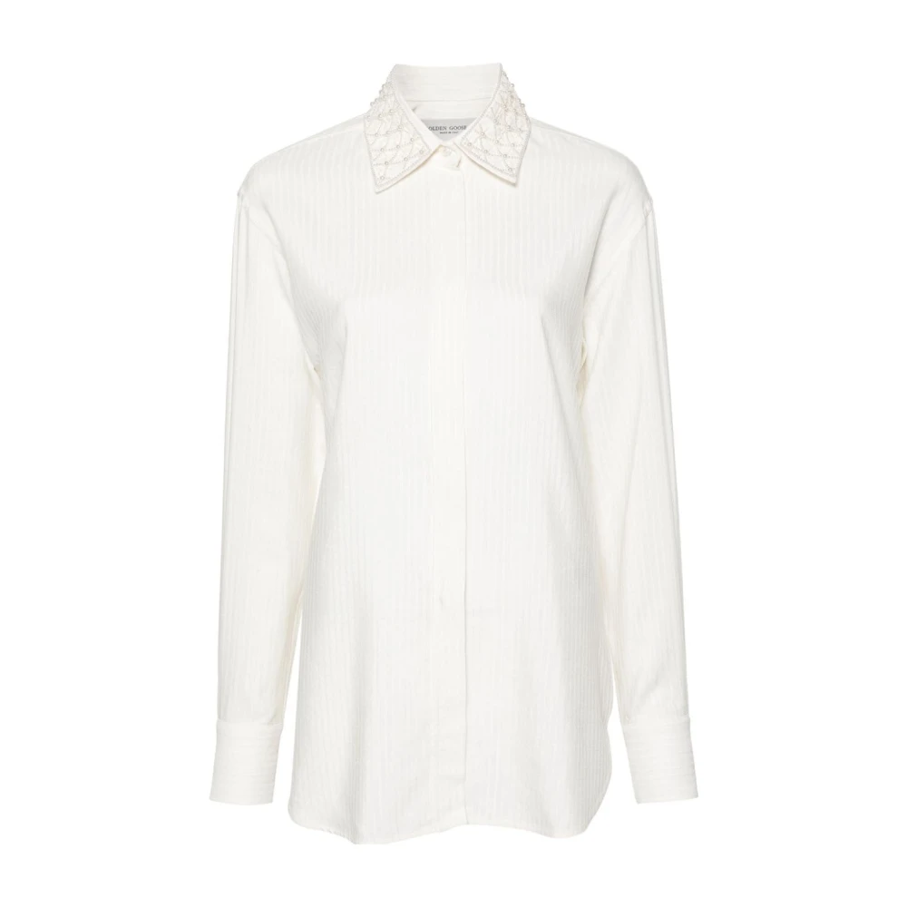 Golden Goose Women's White Shirts, S, Elegant Silk Shirt Batilda