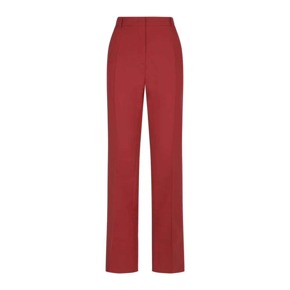 Valentino Rode Crepe Couture Broek Red Dames