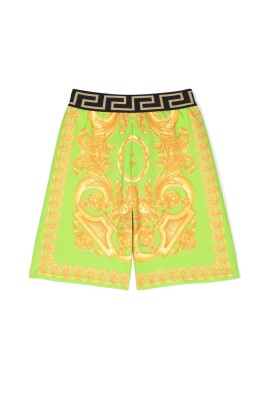 barocco-print-shorts-lime-gold