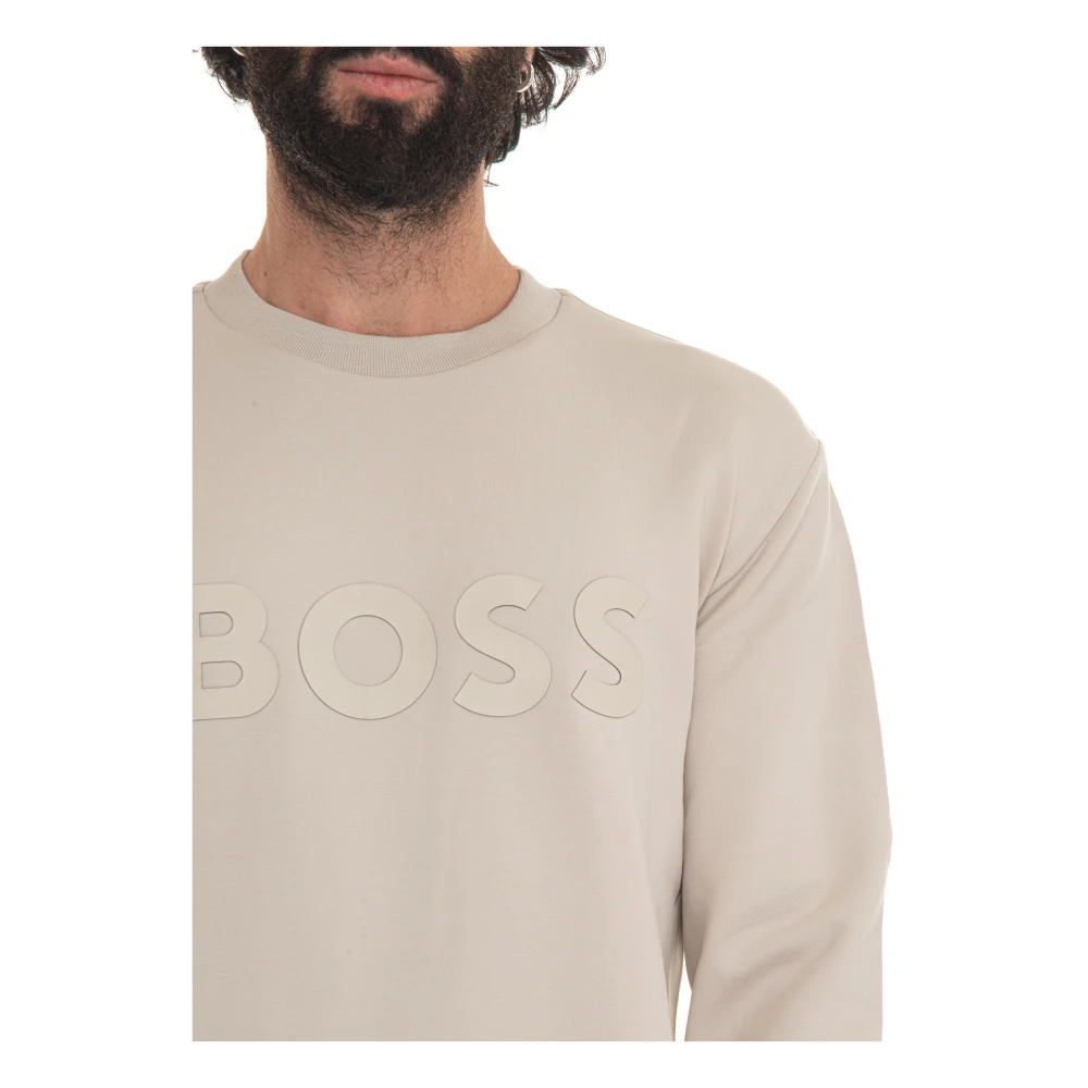 Boss Salbo Crewneck sweatshirt Beige Heren