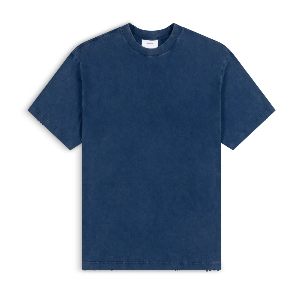 Axel Arigato Optic Distressed T-Shirt Blue Heren