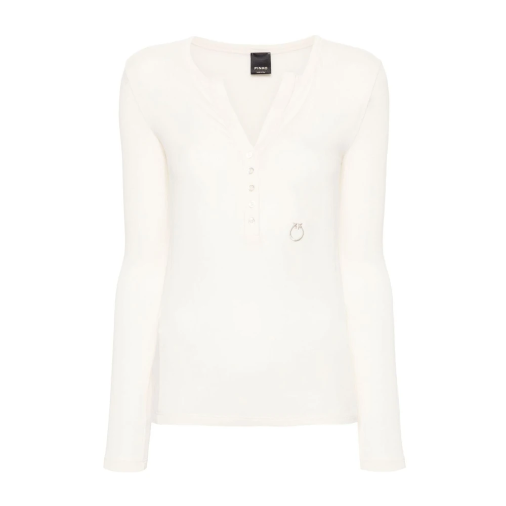 Pinko Love Birds Sweater White Dames