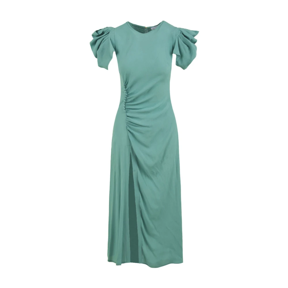 Mar De Margaritas Women's Blue Midi Dress With Drapery And Buttons - Midi Dresses - Xs - Dresses