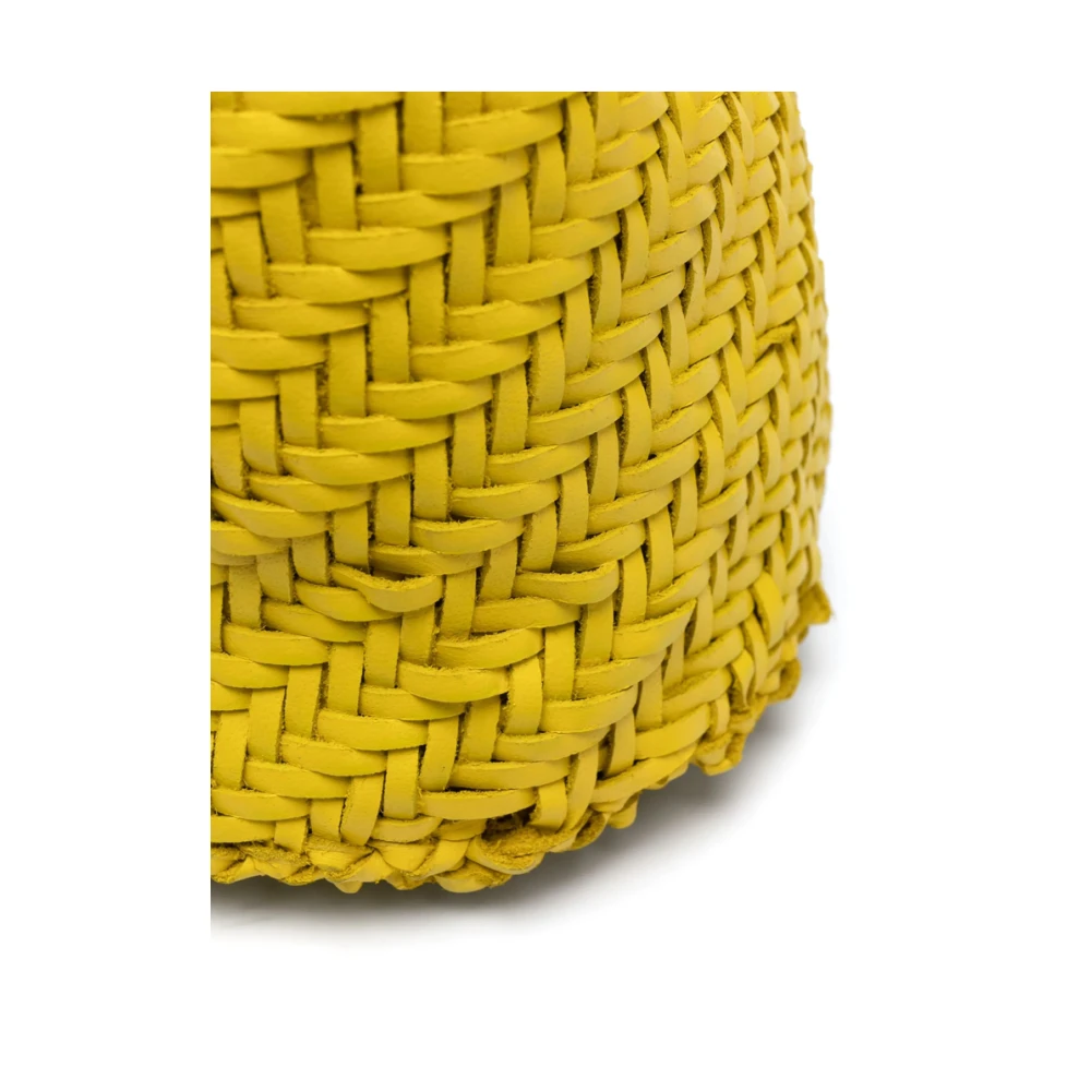 Dragon Diffusion Chartreuse Leren Trekkoordtas met Kwast Yellow Dames