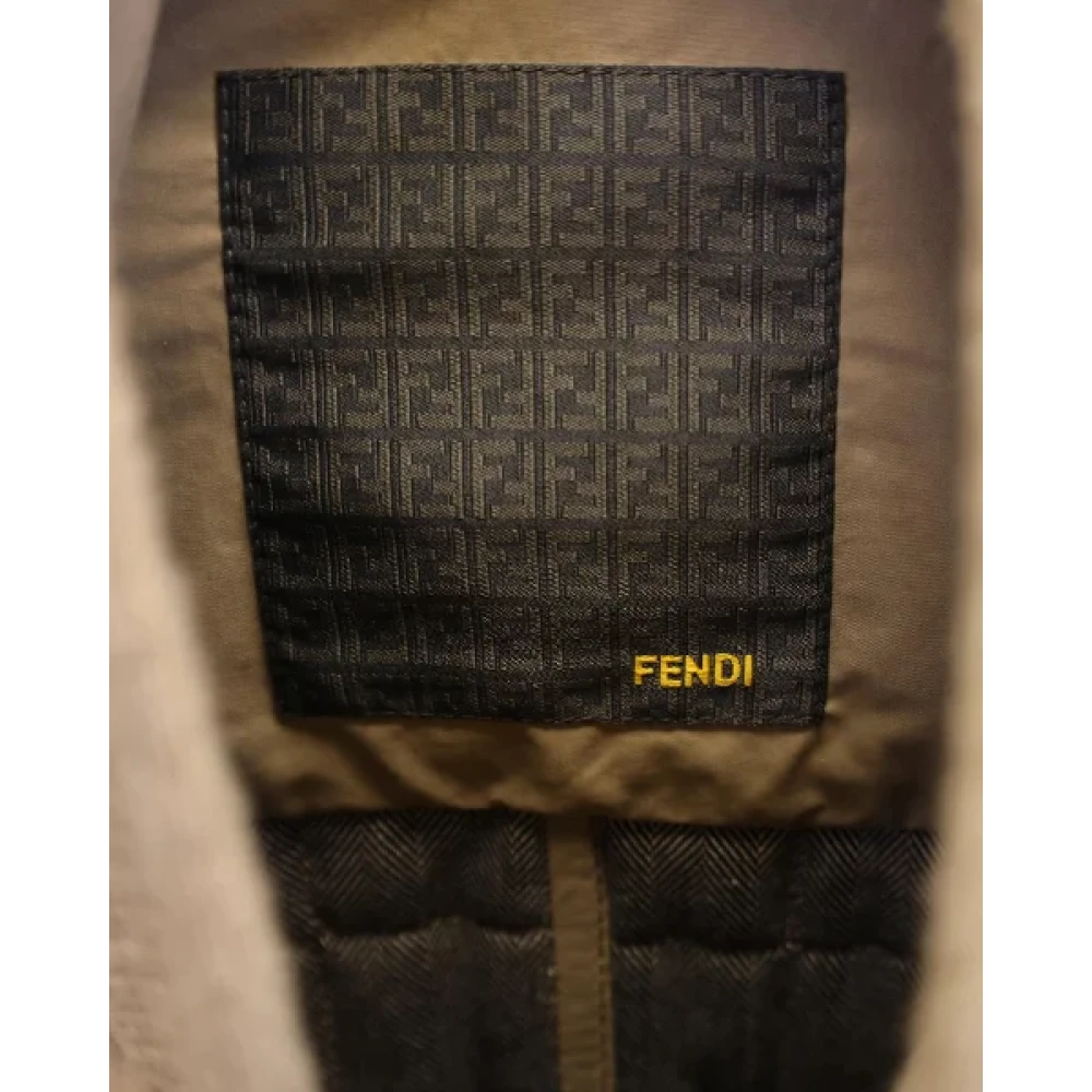 Fendi Vintage Pre-owned Leather outerwear Brown Heren