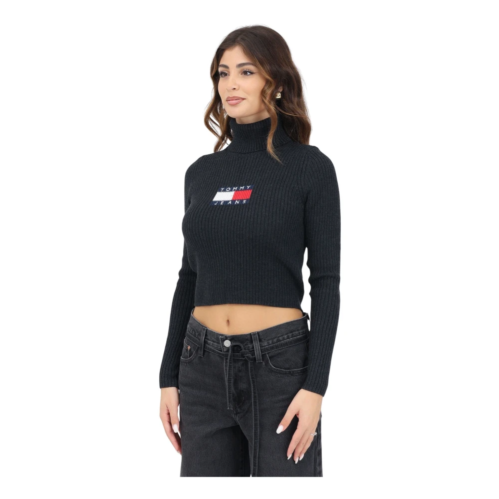 Tommy Jeans Zwarte coltrui Black Dames