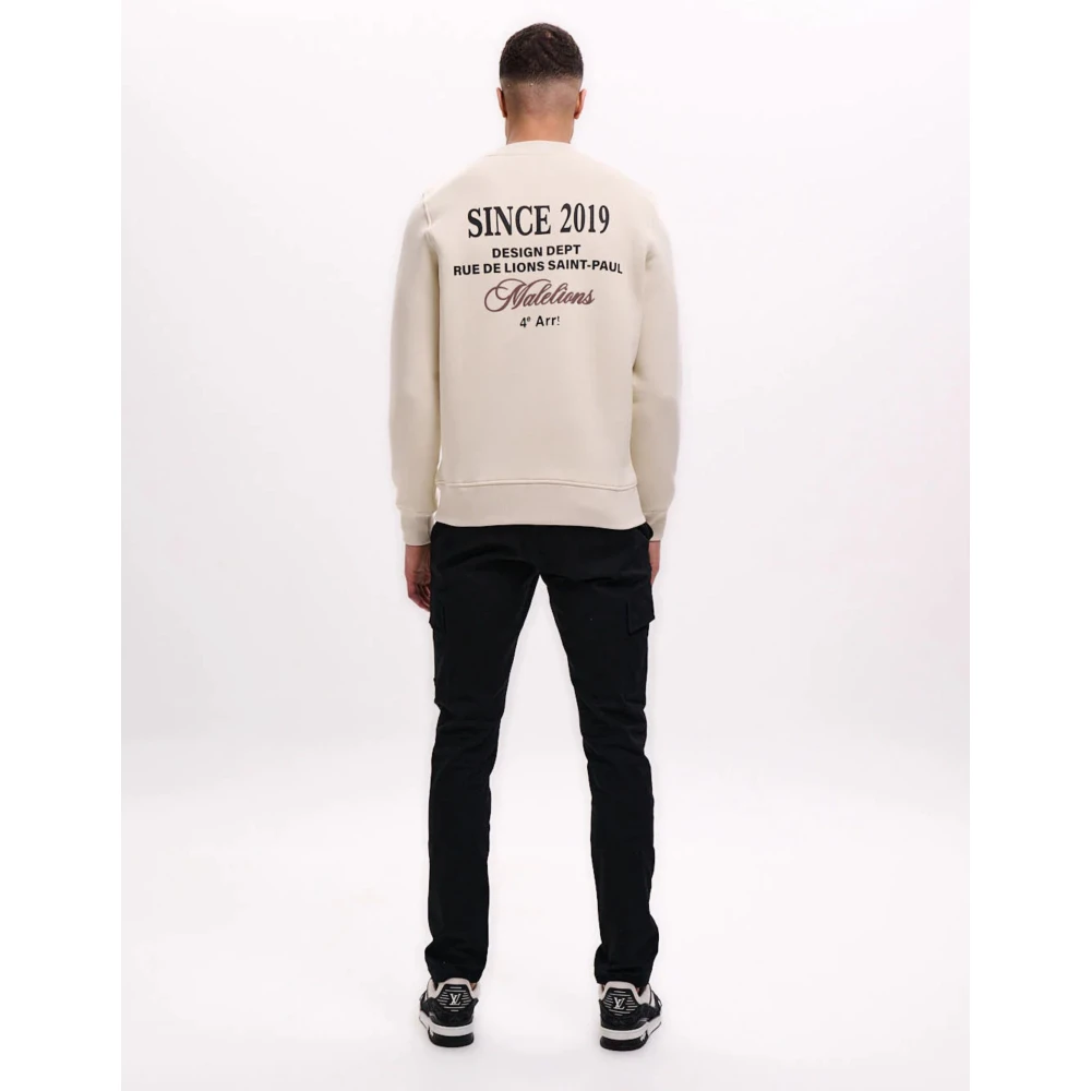 Malelions Beige Design Sweater Herenlions Beige Heren
