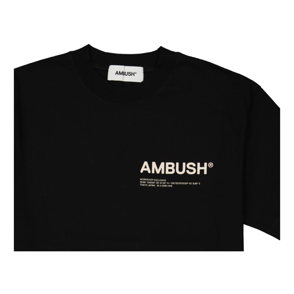 Ambush Zwart Katoenen T-Shirt met Logodetail Black Dames