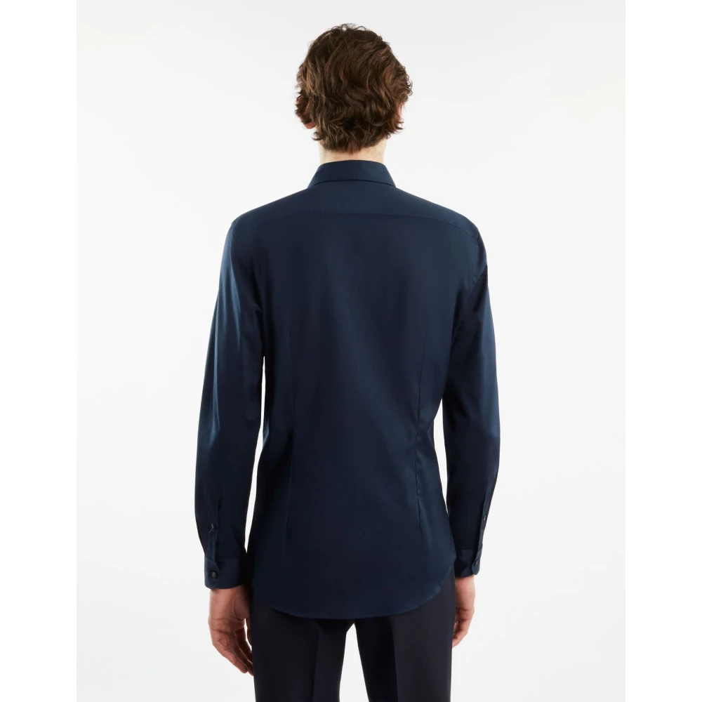 Fay Stretch Poplin Overhemd Blue Heren