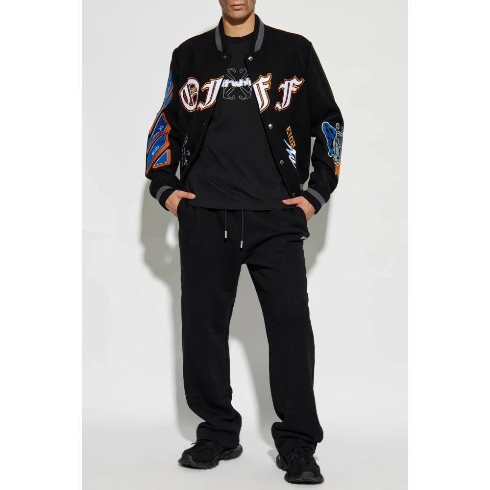 Off White Sweatpants met logo Black Heren