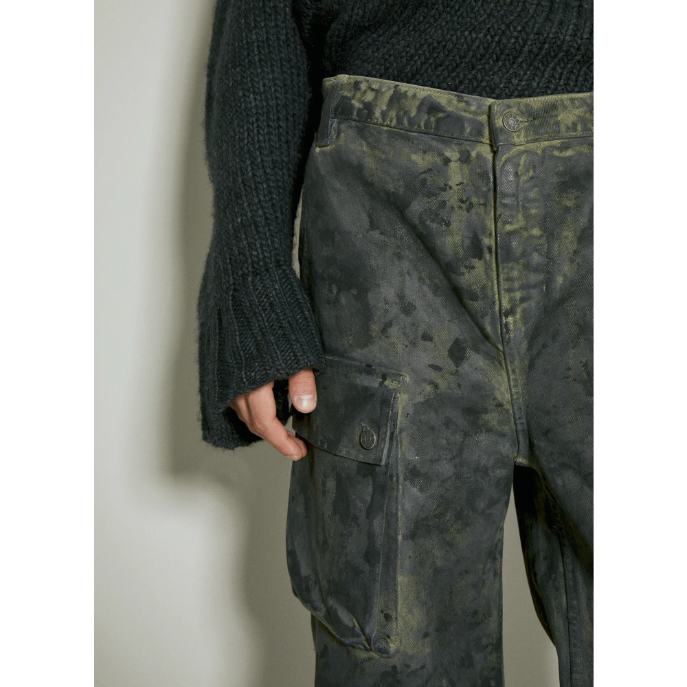 Guess Geverfde Combat Cargo Broek Green Heren
