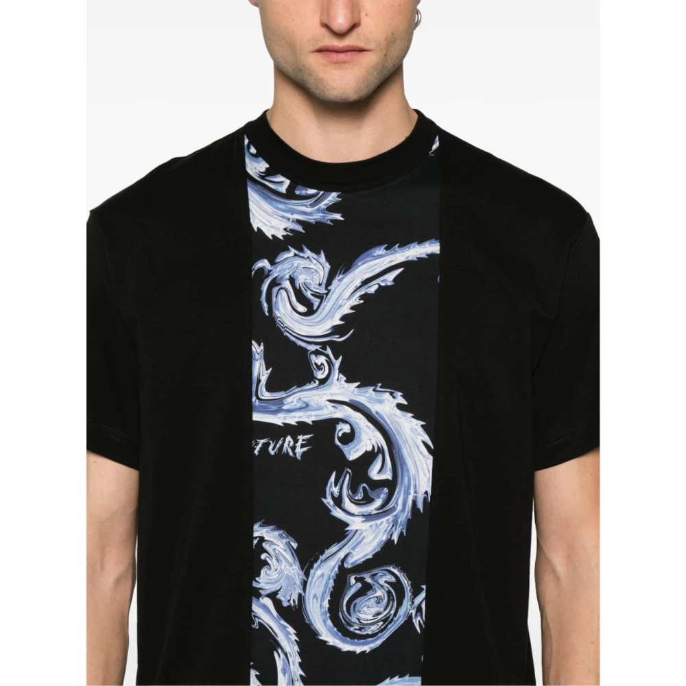Versace Jeans Couture Zwarte T-shirt voor mannen Aw24 Black Heren