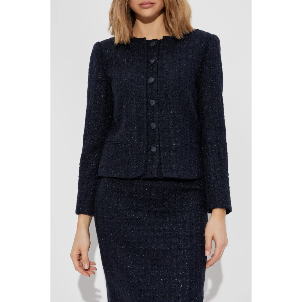 Emporio Armani Tweed jas Blue Dames