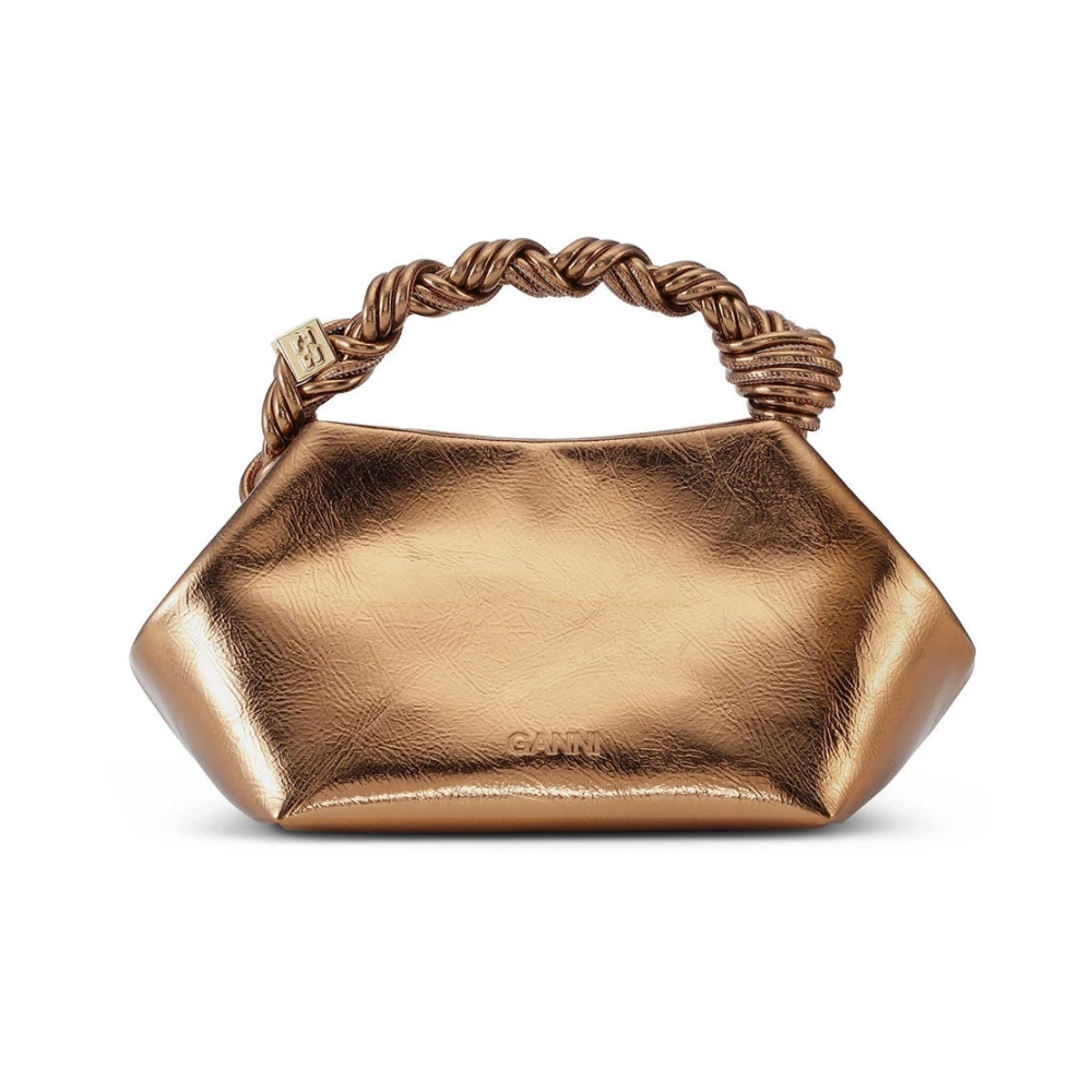 Ganni Bronzen Metallic Mini Tas Brown Dames