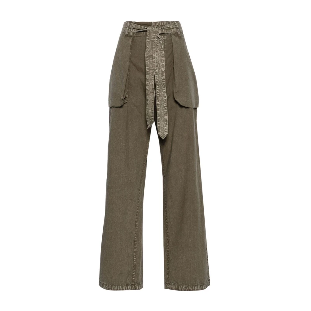 R13 Wide Trousers Green Dames