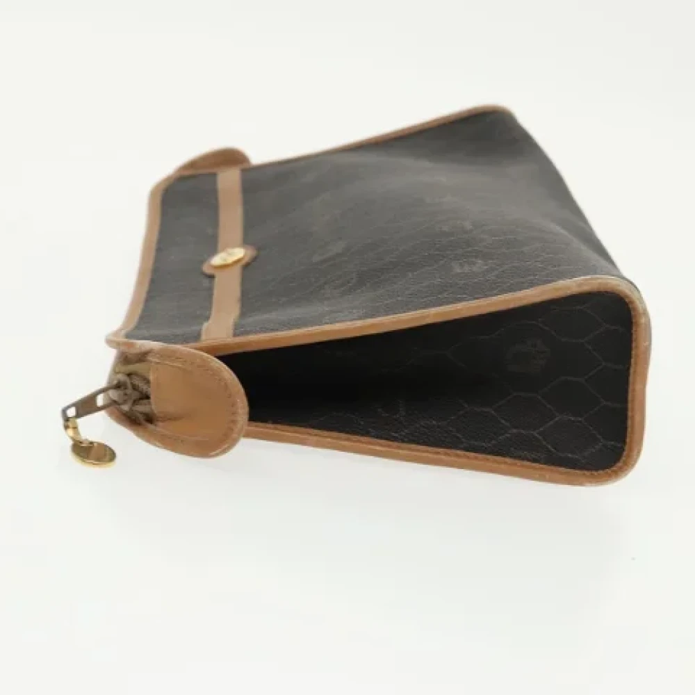 Dior Vintage Pre-owned Canvas clutches Black Dames