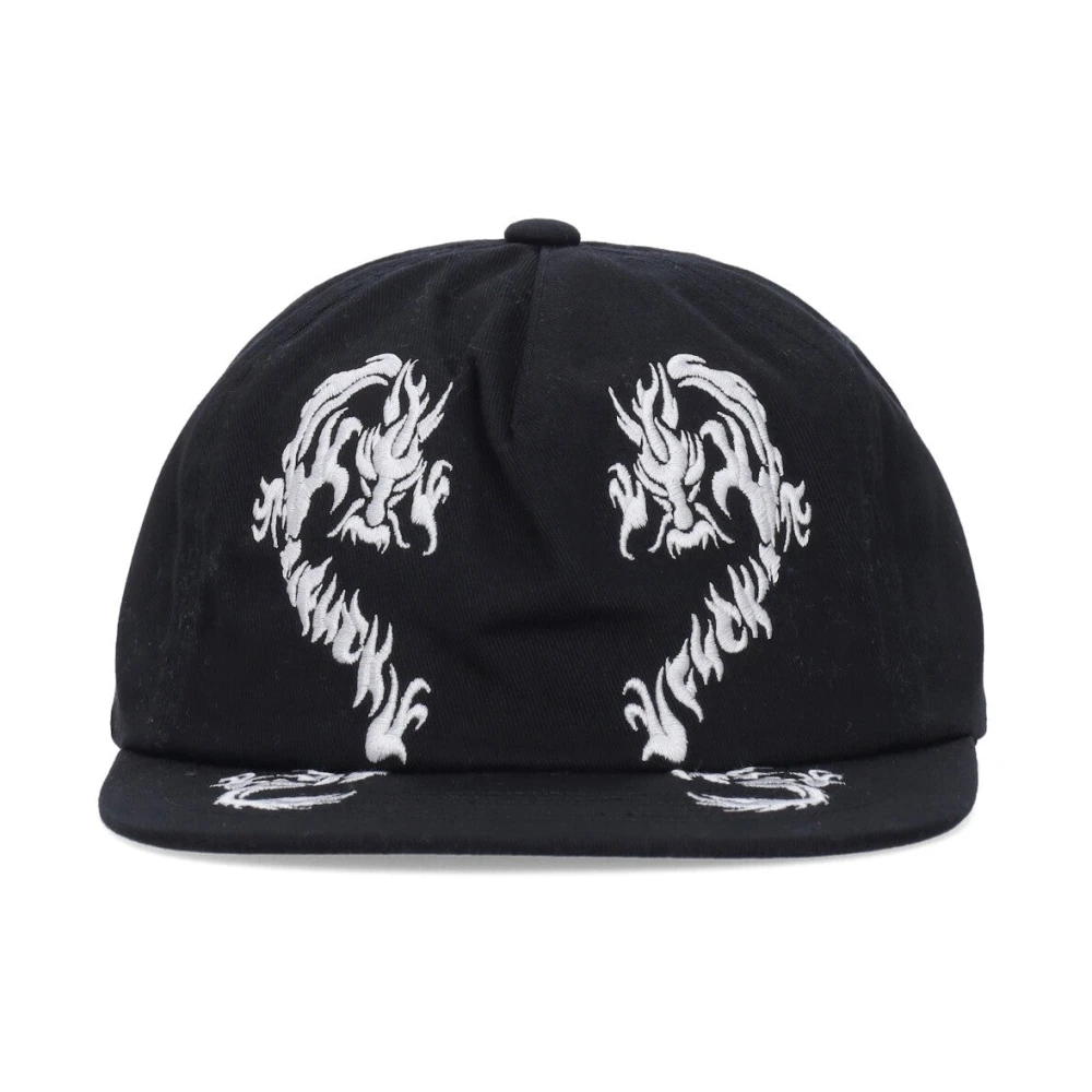 HUF Dragon 6 Panel Flat Visor Cap Black Heren