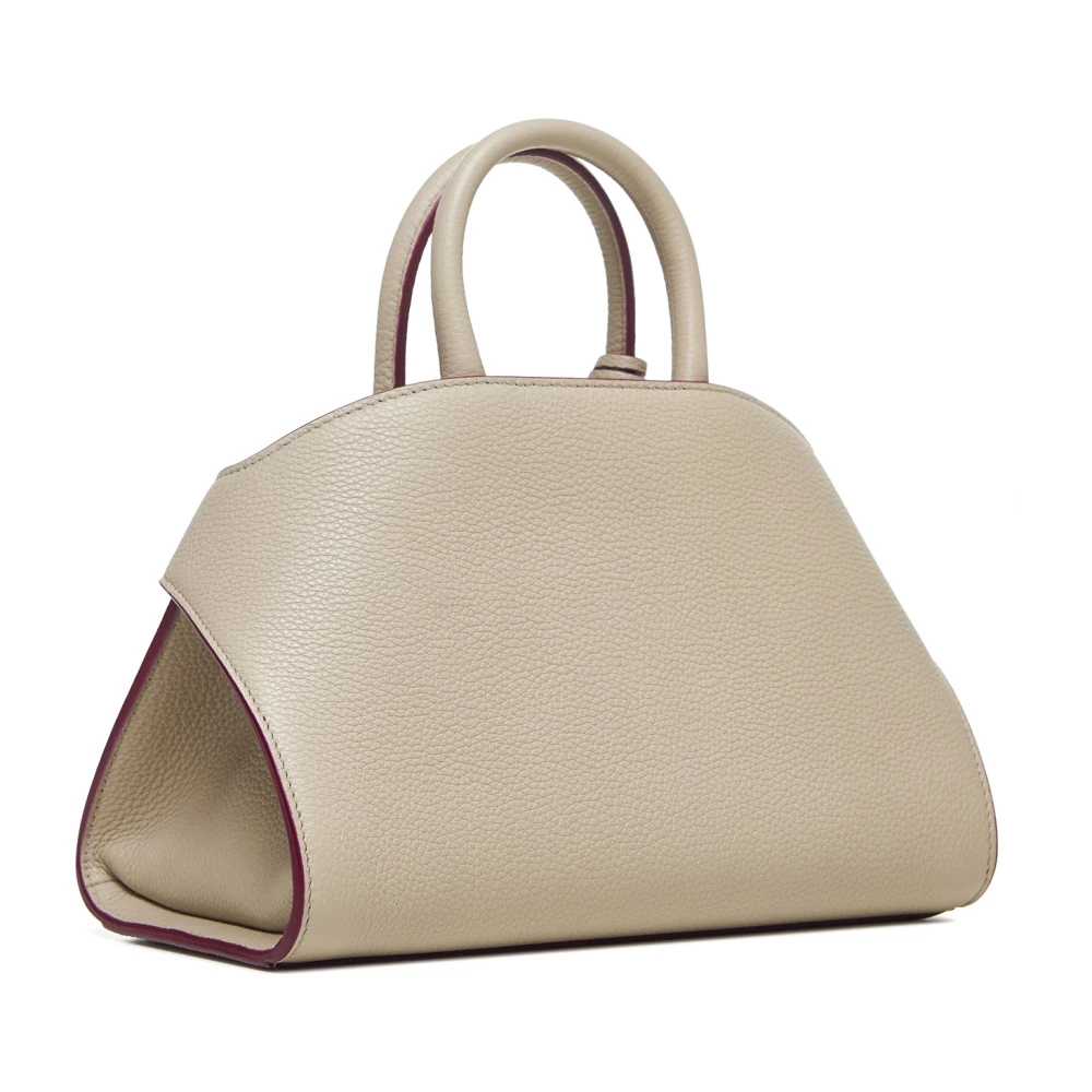 Salvatore Ferragamo Beige Leren Schoudertas met Gancini Gespen Beige Dames