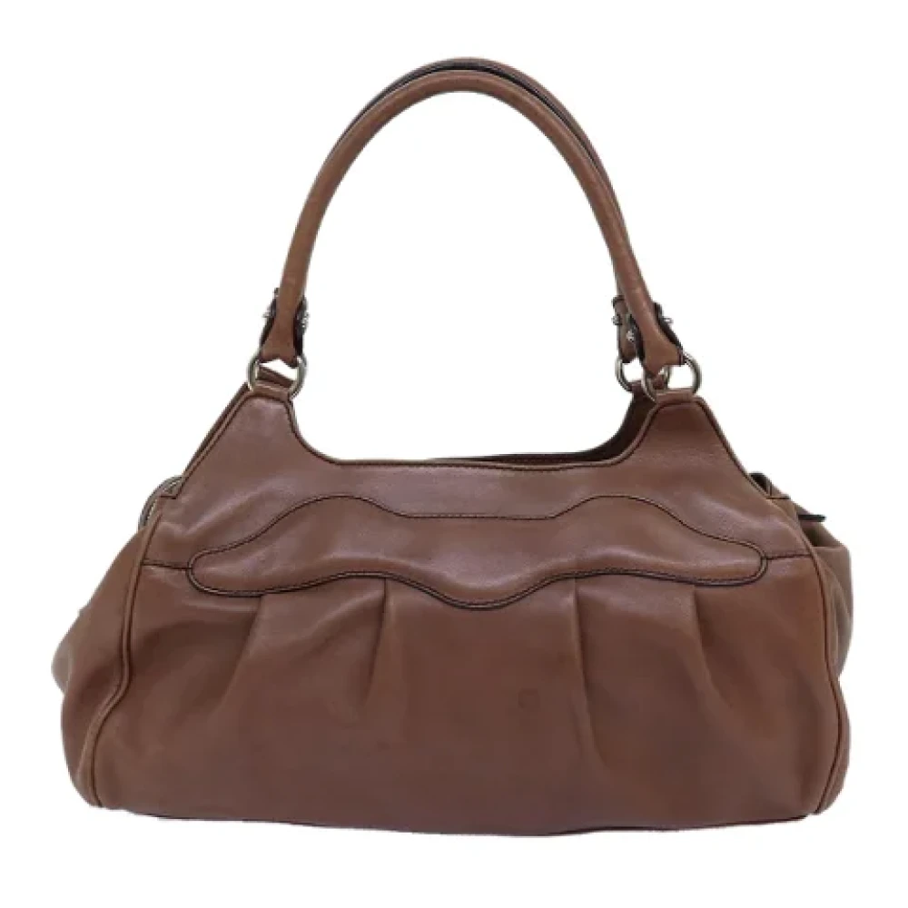 Salvatore Ferragamo Pre-owned Leather handbags Brown Dames