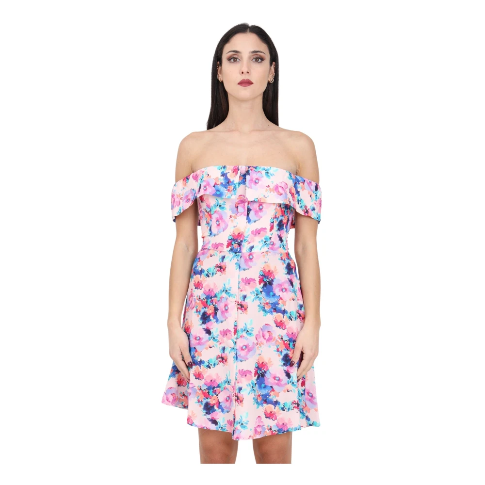 Mar De Margaritas Korte jurk Yasmine tuinprint roze Multicolor Dames