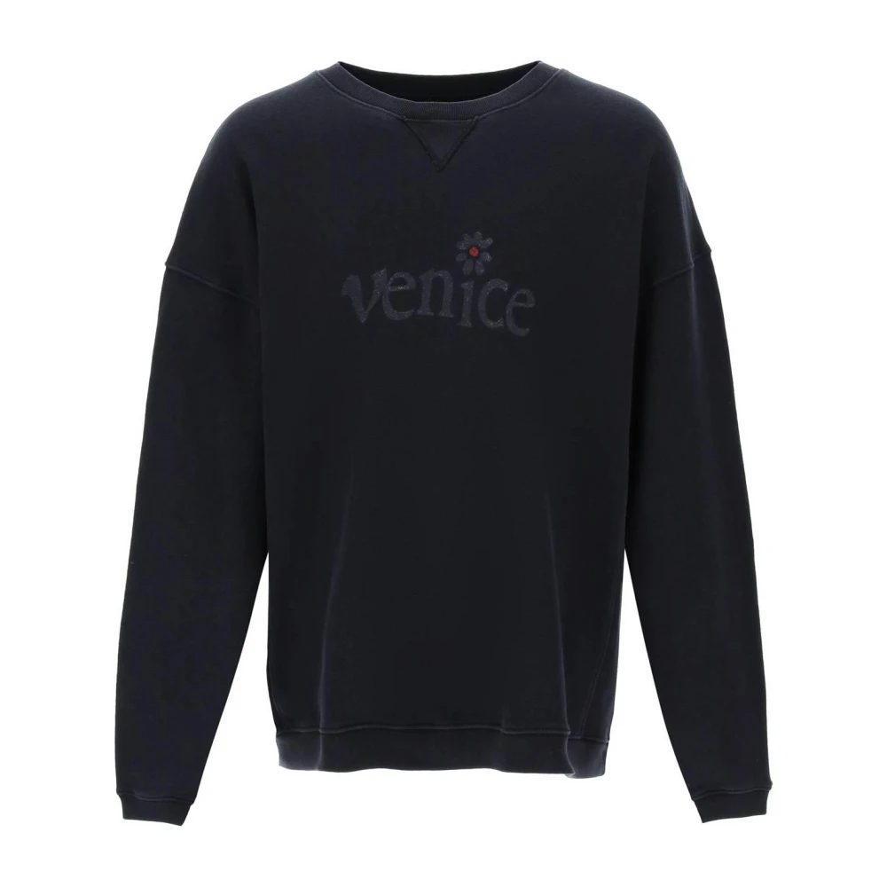 ERL Venice Print Oversized Sweatshirt Black Heren