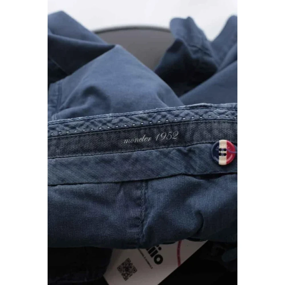 Moncler Pre-owned Cotton bottoms Blue Heren