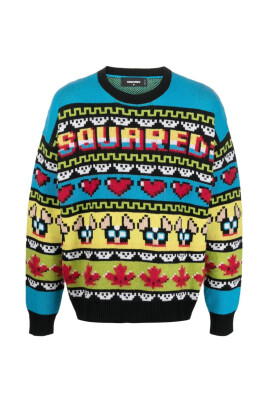 pull-jacquard-a-col-rond-et-logo-multicolore