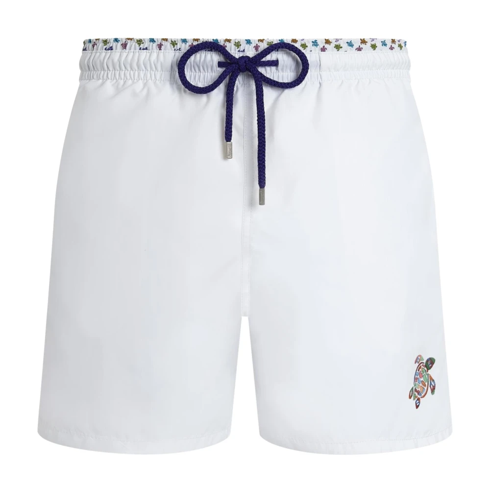 Vilebrequin Men's White Beachwear, 2XL, Micro Ronde Des Tortues Swim Shorts