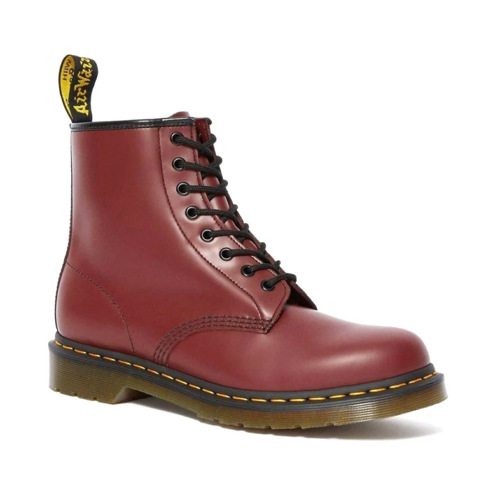 Dr. Martens Casual Bourgognefärgade Läder Unisex Stölar Red, Herr