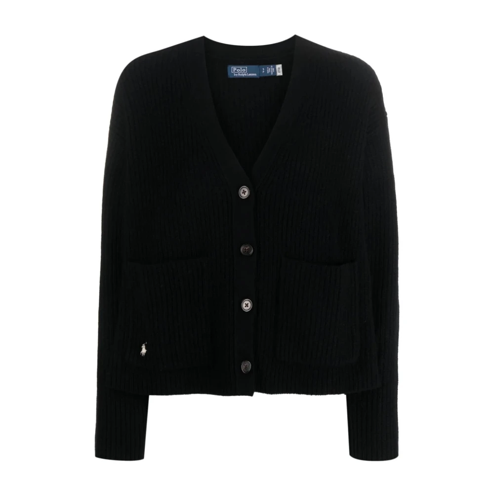 Polo Ralph Lauren Zwarte Wol Kasjmier Langemouwencardigan Black Dames