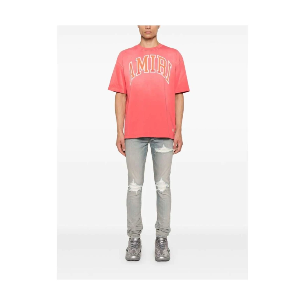 Amiri Rode Katoenen Jersey T-shirt met Logo Red Heren